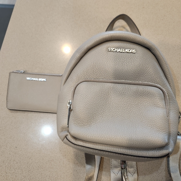 Michael Kors Taupe Leather Mini Backpack - Picture 1 of 15